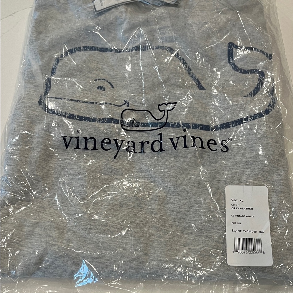 Vineyard Vines Heather Gray Long Sleeve Tee